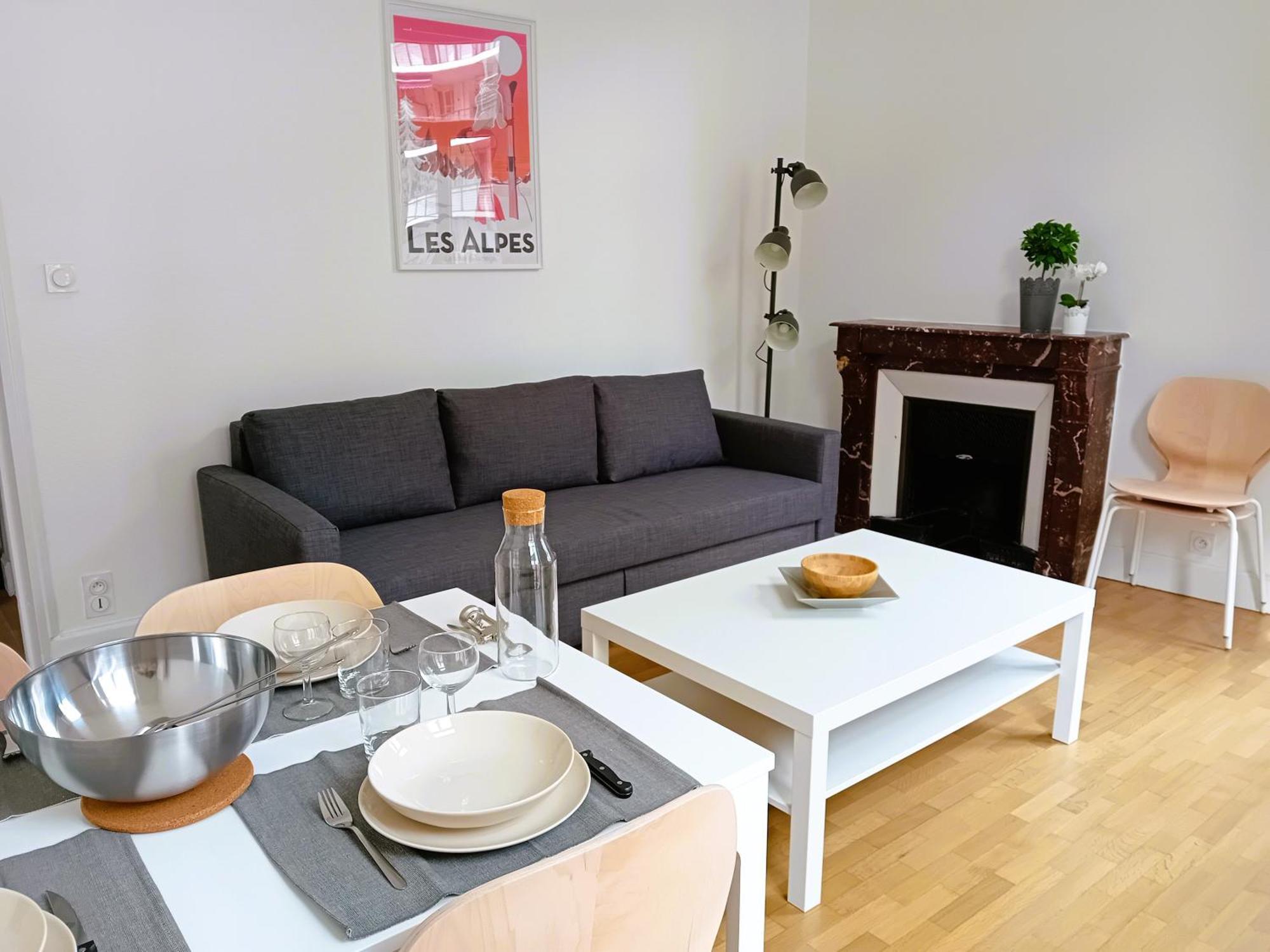 102 - Appart Renove Avec Grand Salon Et 1 Chambre - Tram Et Clinique Mutualiste A 1 Min Grenoble Buitenkant foto